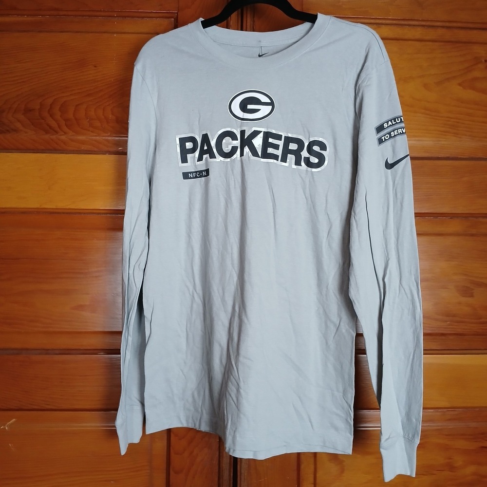 NWT Men's‎ Green Bay Packers Nike Gray 2024 Salute To Service Long Sleeve Small